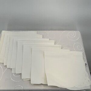 Vintage White Cotton Battenburg Napkins‎ Set Of 11
